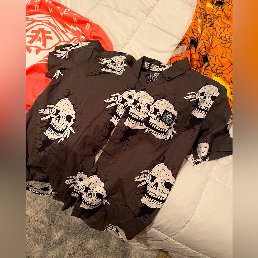 Lurking Class mens skull button down